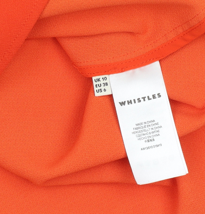Whistles Women's Orange Blouse, Size 10, 3/4 Sleeve