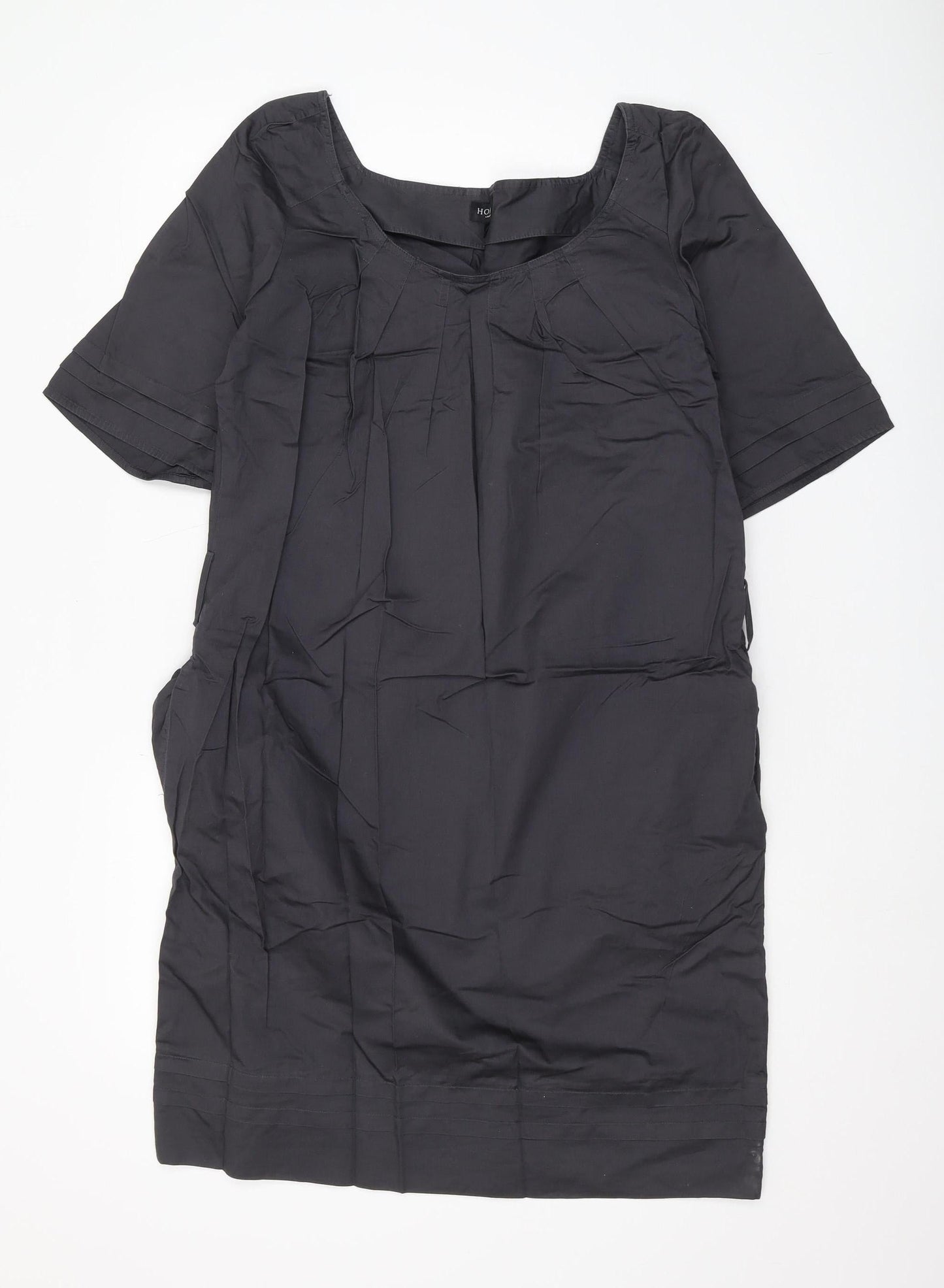 Hobbs Women's Black Cotton Half Sleeve Dress Size 12