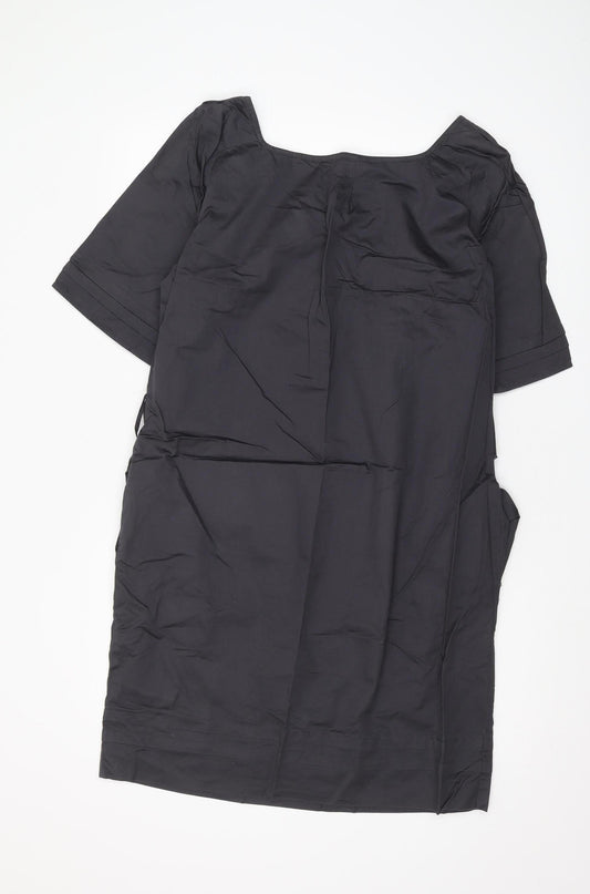 Hobbs Women's Black Cotton Half Sleeve Dress Size 12