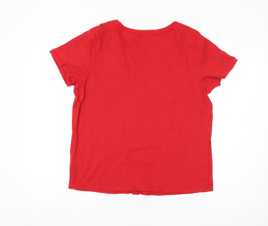Old Navy Women's Red V-Neck T-Shirt Medium