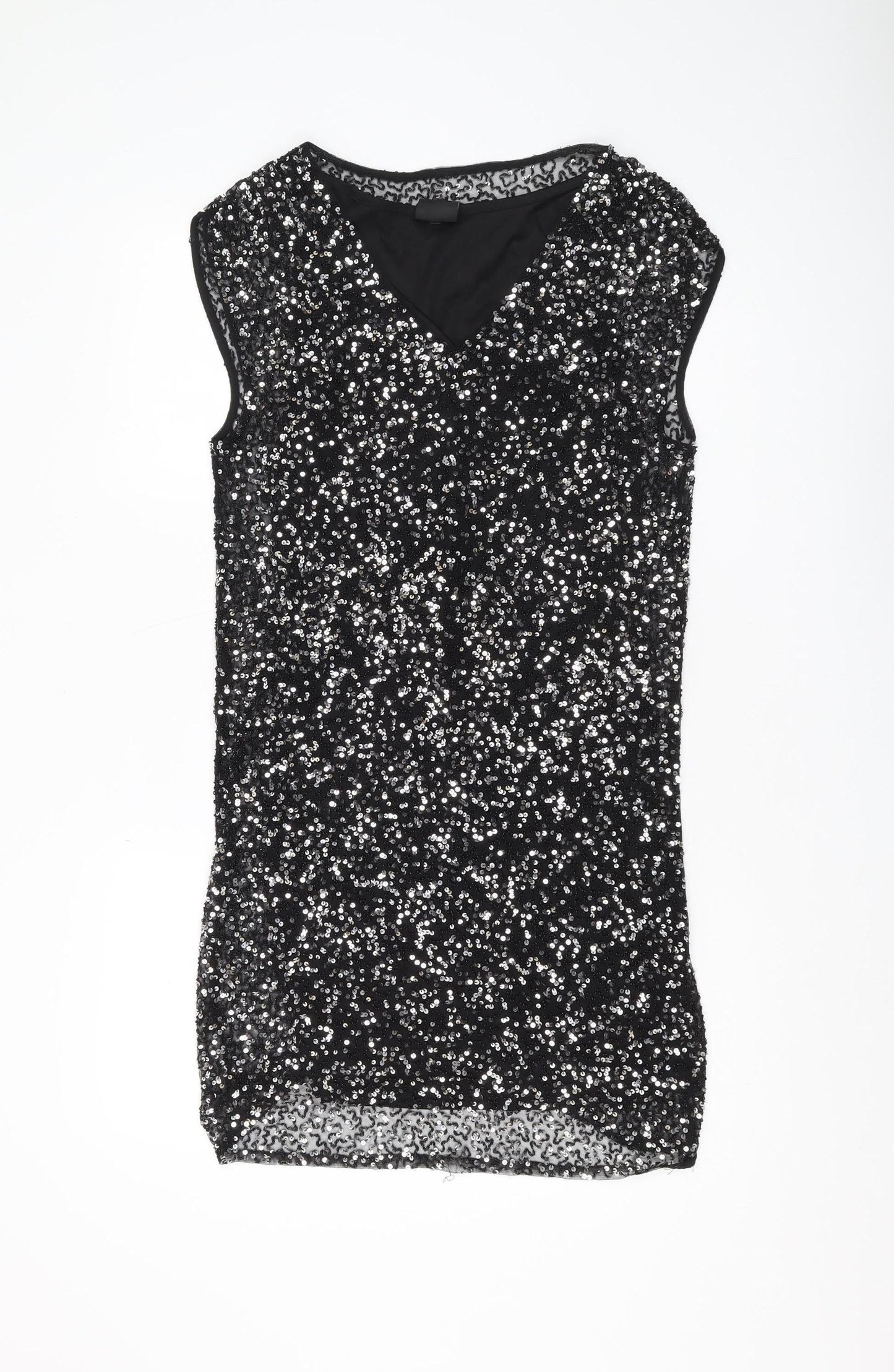 Selected Femme Black Sequin Women’s Shift Dress Size 6
