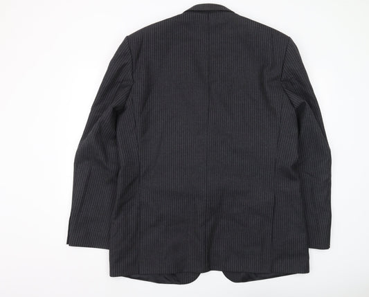 Label Tailoring Men's Black Striped Blazer 46L