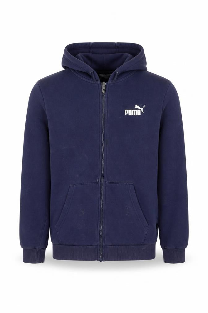 Mens UK S Regular PUMA Blue Full Zip Hoodie