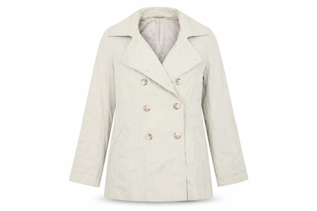 Womens UK Size 12 Regular Austin Reed Beige Cotton Coat