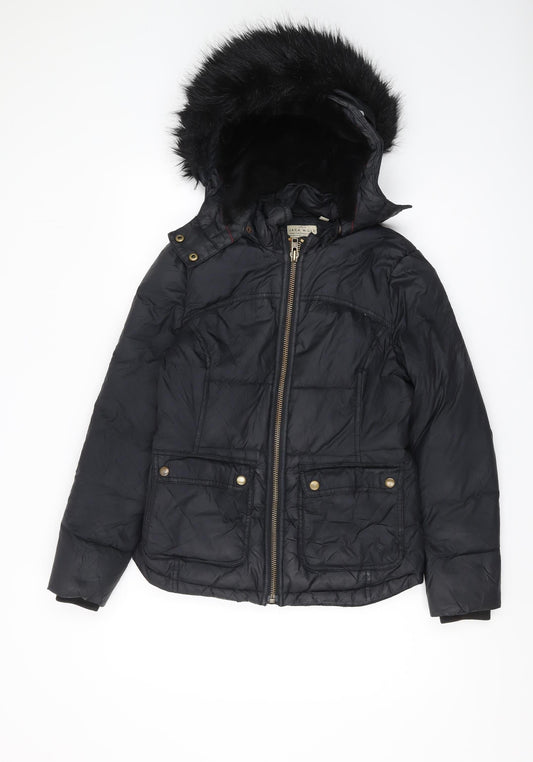 Jack Wills Women's Black Puffer Jacket Size 8