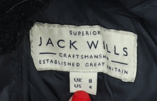 Jack Wills Women's Black Puffer Jacket Size 8