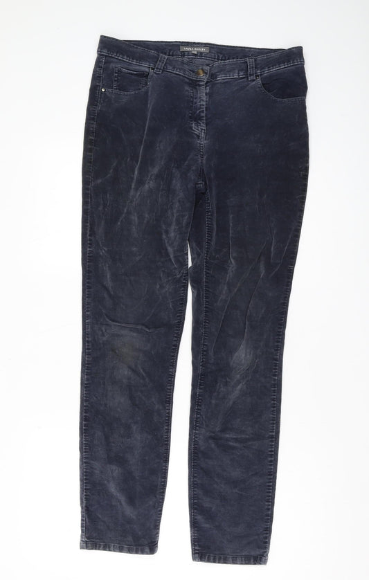 Laura Ashley Women's Black Velvet Trousers Size 12