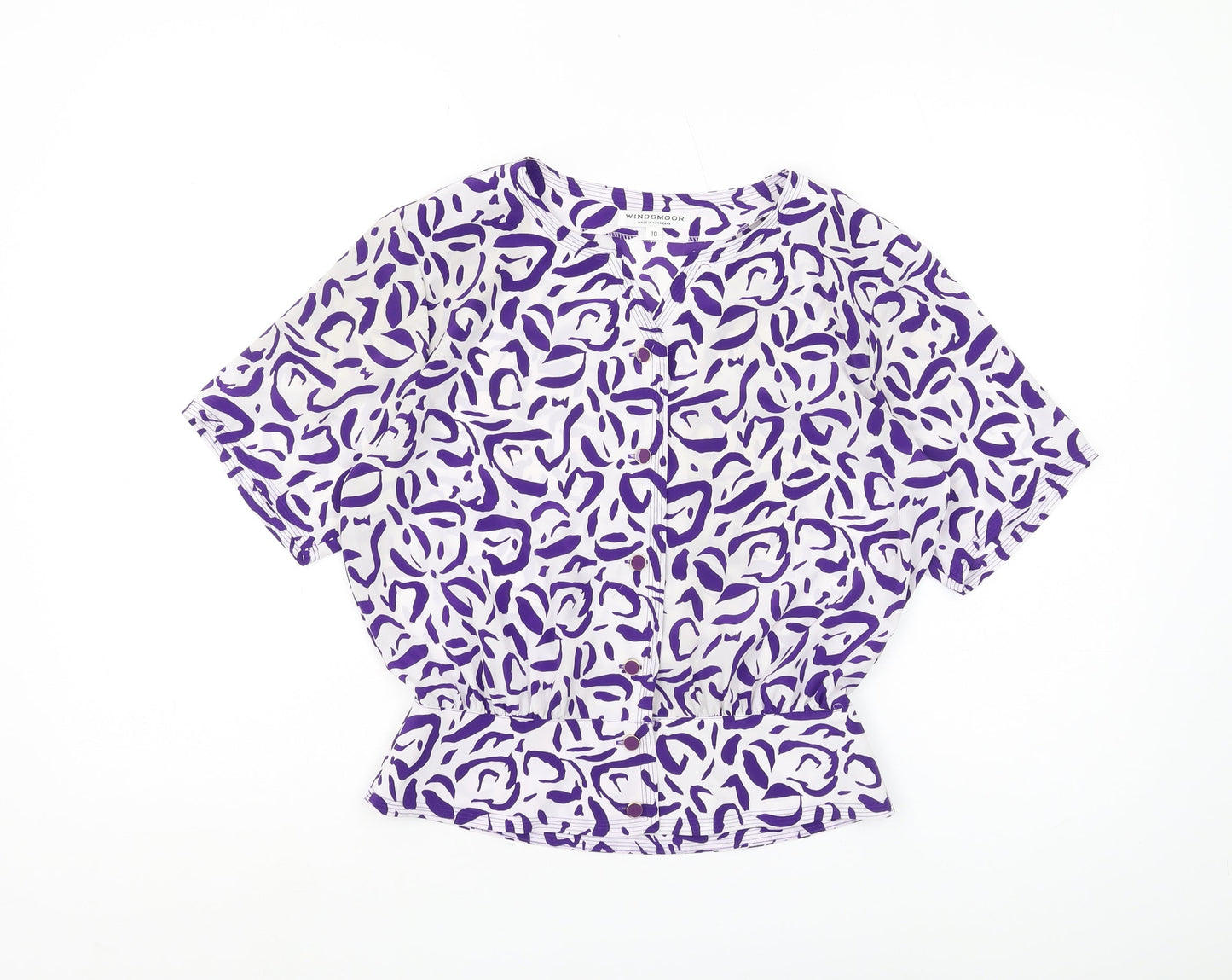 Windsmoor Women's Purple Animal Print Blouse, Size 10