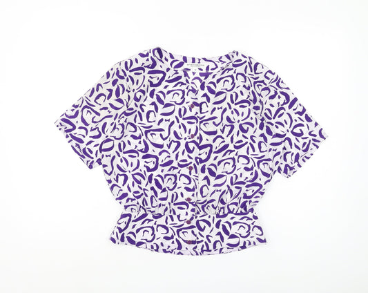 Windsmoor Women's Purple Animal Print Blouse, Size 10