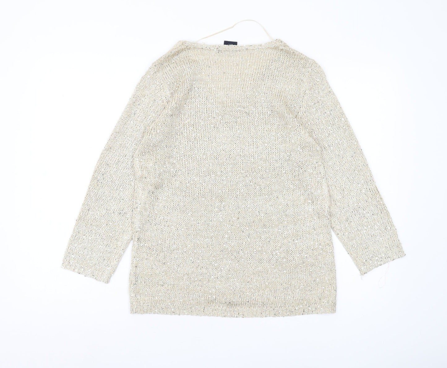 Daniel Hechter Women's Beige Sequin Pullover Jumper S