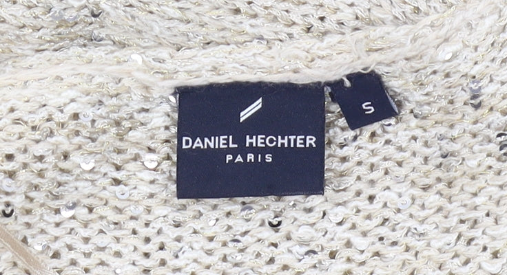 Daniel Hechter Women's Beige Sequin Pullover Jumper S