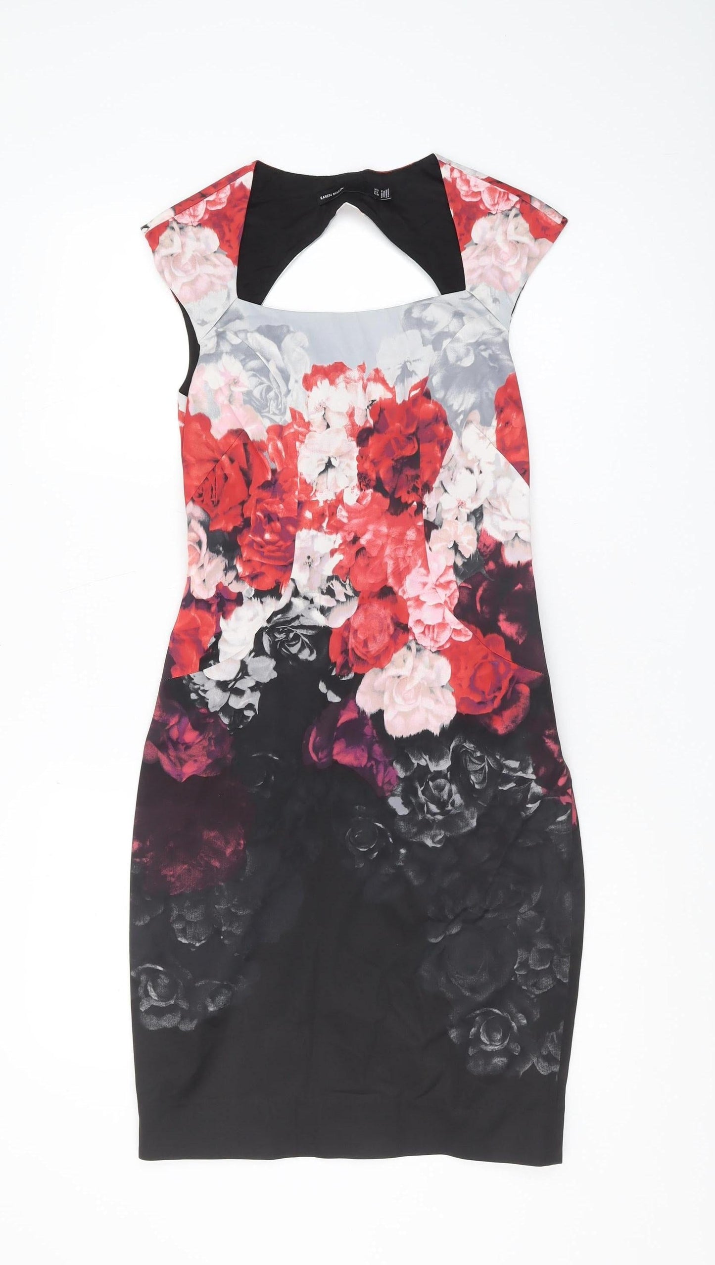 Karen Millen Women's Multicoloured Floral Sheath Dress Size 10
