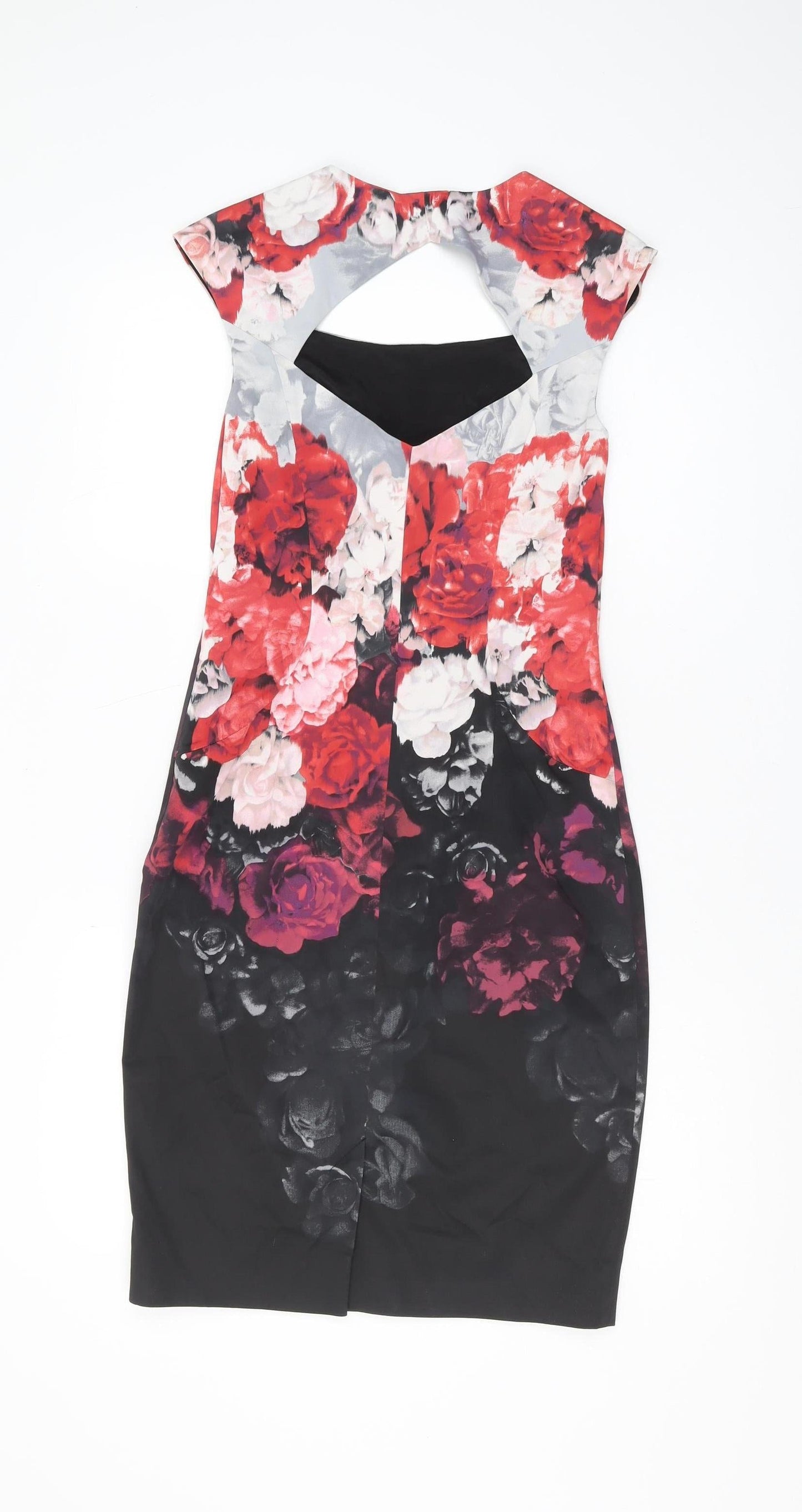 Karen Millen Women's Multicoloured Floral Sheath Dress Size 10