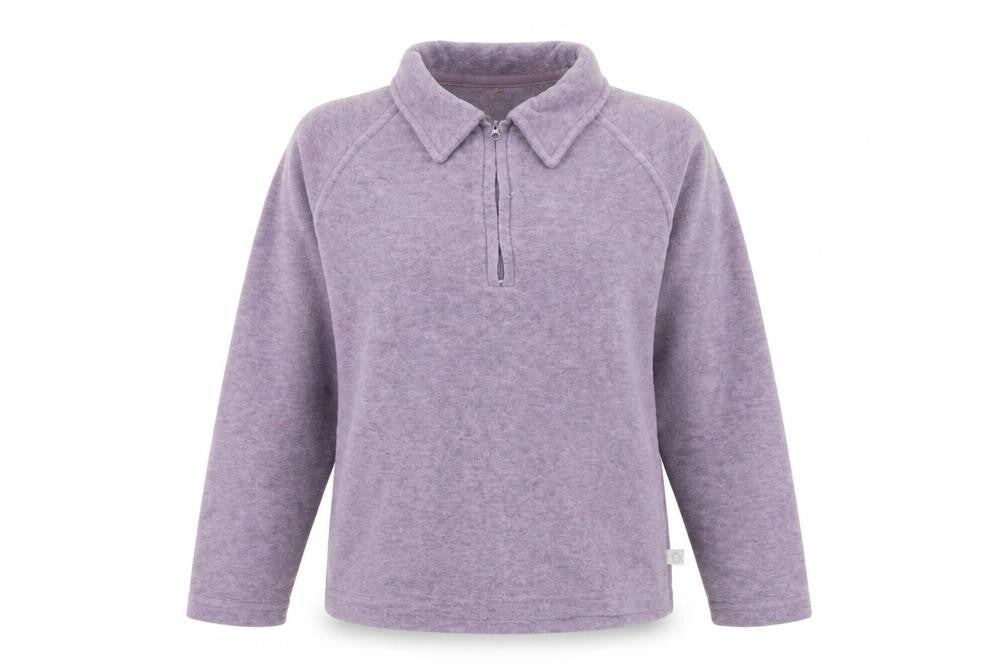 Womens UK L Regular Sprayway Purple Henley Sweatshirt