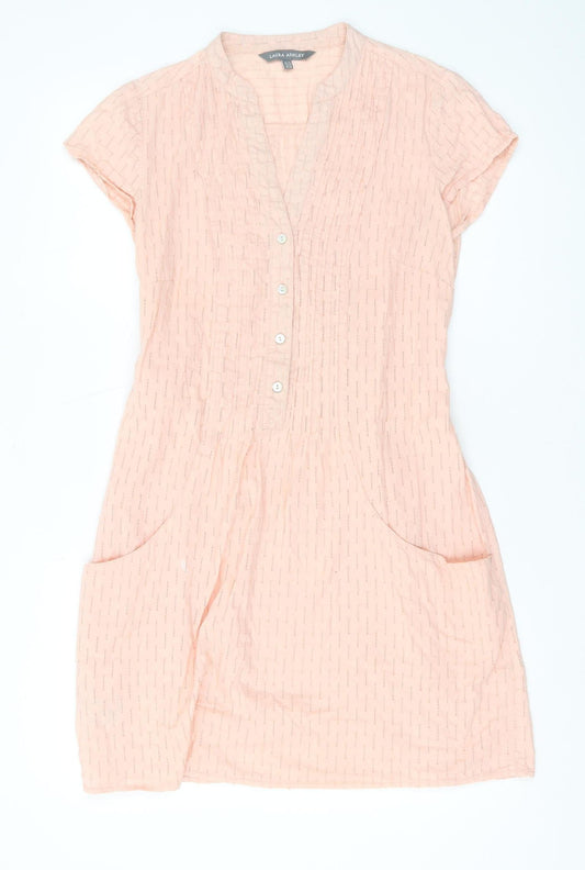 Laura Ashley Women's Pink Shirt Dress Size 12
