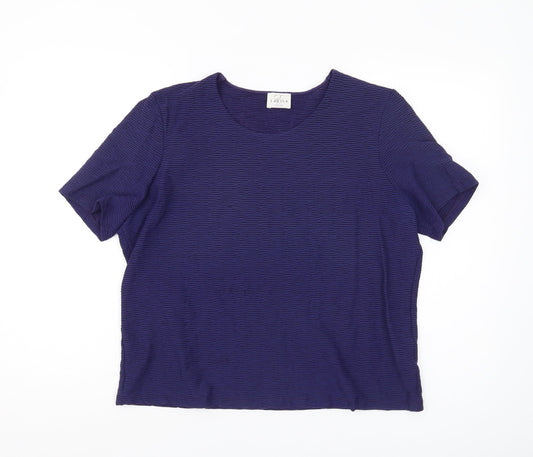 Eastex Women's Blue Crew Neck Regular Fit T-Shirt