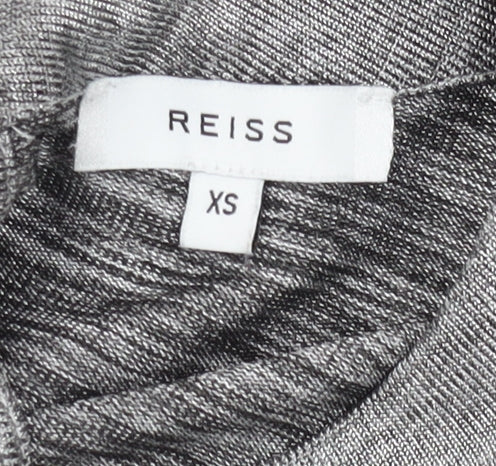 Reiss Women's Grey XS Mock Neck Long Sleeve Top