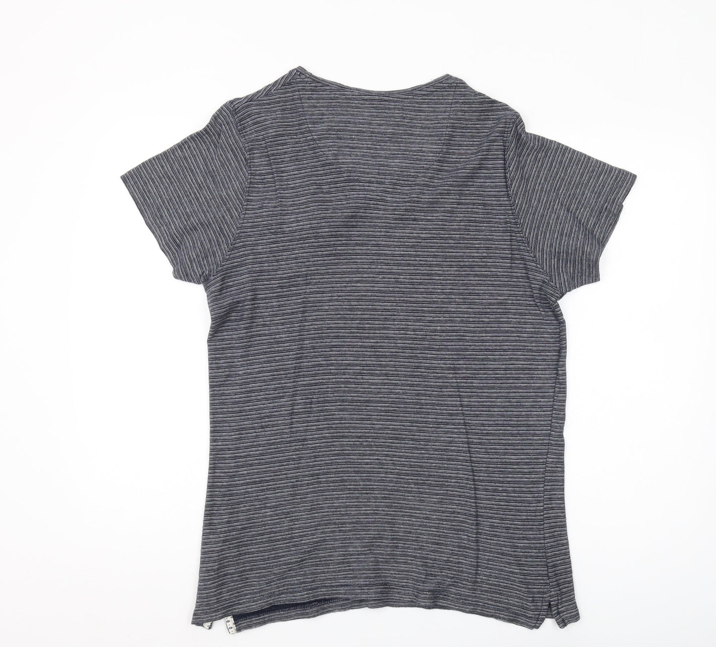 Jack & Jones Men's Blue Striped T-Shirt, M, Casual Wear