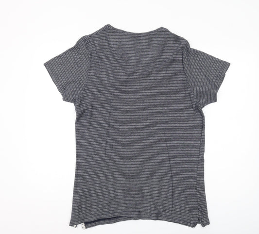 Jack & Jones Men's Blue Striped T-Shirt, M, Casual Wear