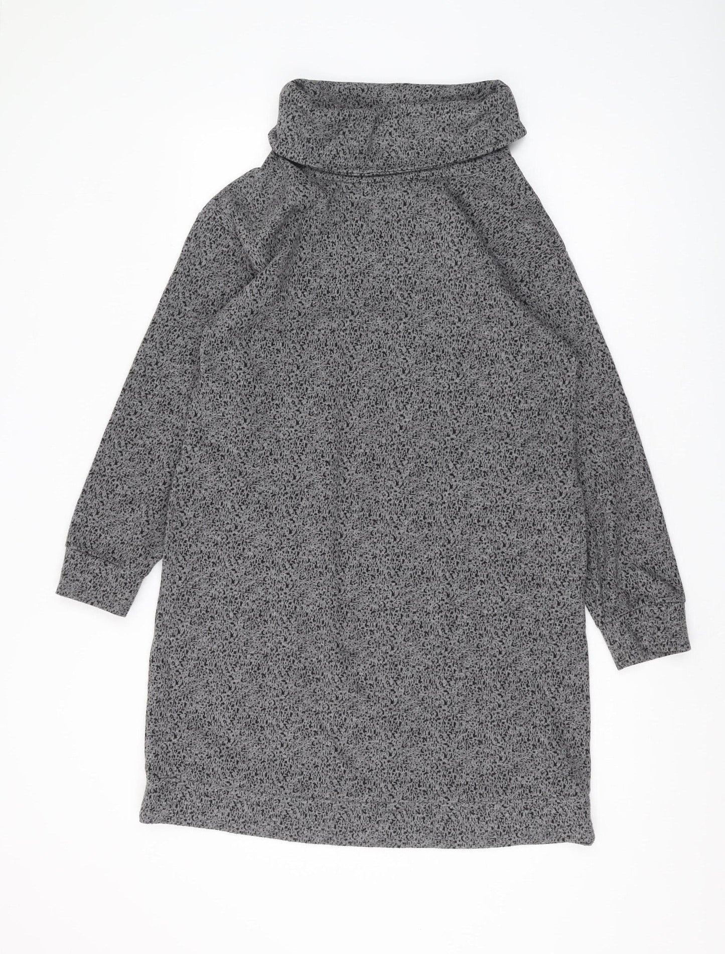 White Stuff Women's Grey Cowl Neck Shift Dress Size 12