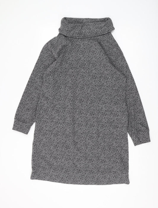 White Stuff Women's Grey Cowl Neck Shift Dress Size 12