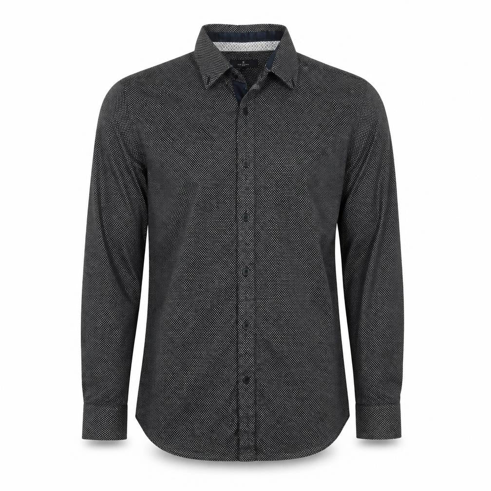 Jeff Banks Men's Black Geometric Shirt, S, Regular Fit