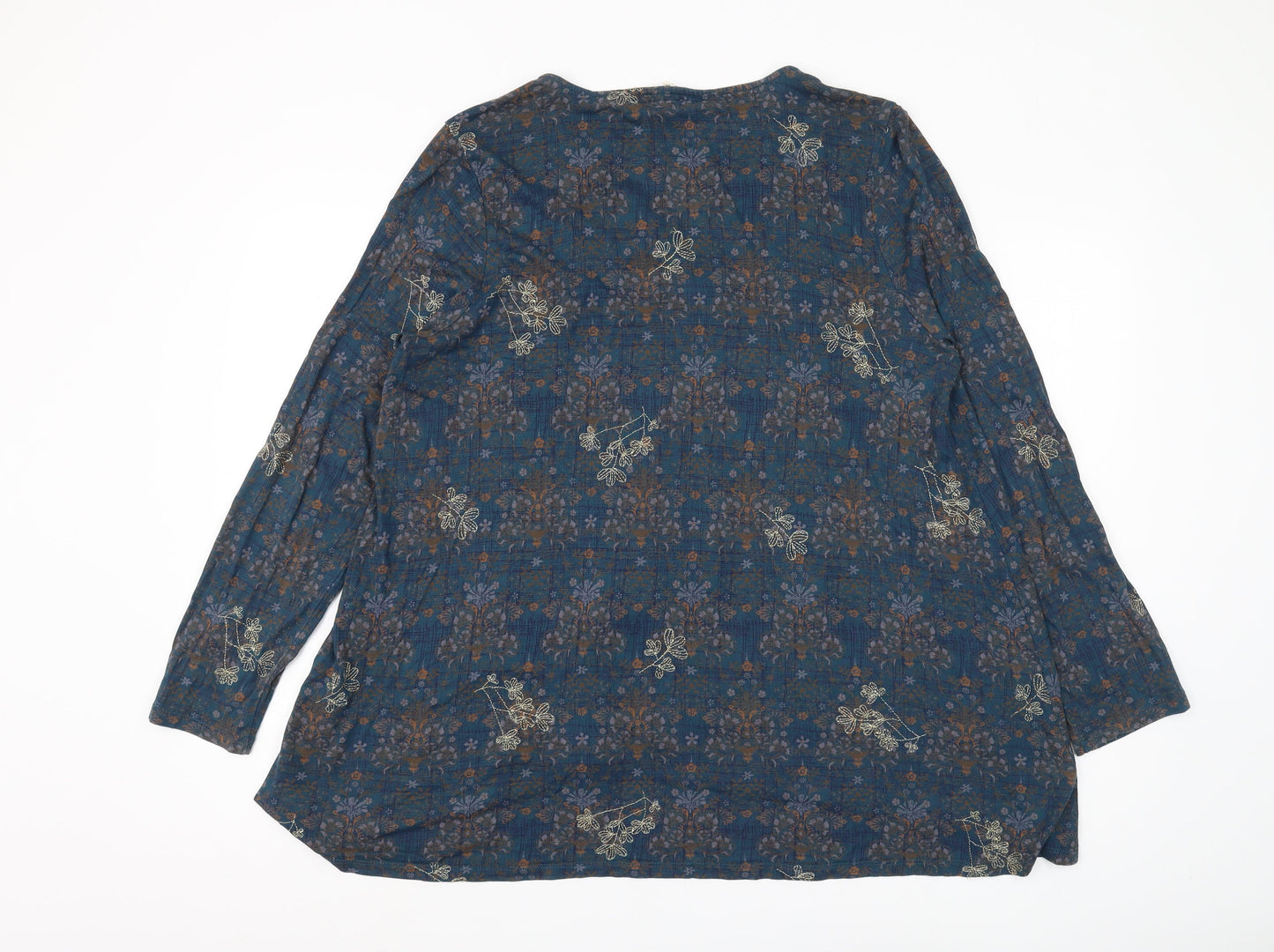 White Stuff Women's Blue Viscose Floral Tunic Blouse Size 12