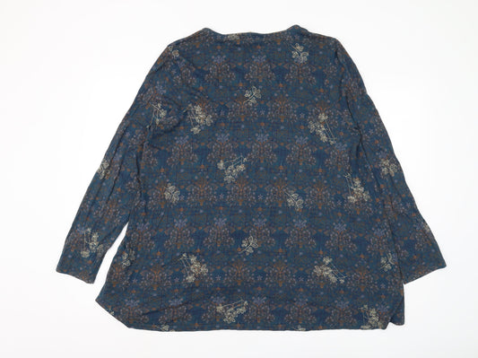 White Stuff Women's Blue Viscose Floral Tunic Blouse Size 12
