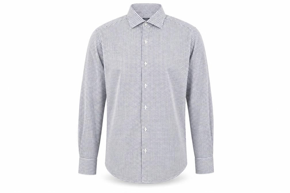 Pal Zileri Men's Blue Check Cotton Shirt Size 40