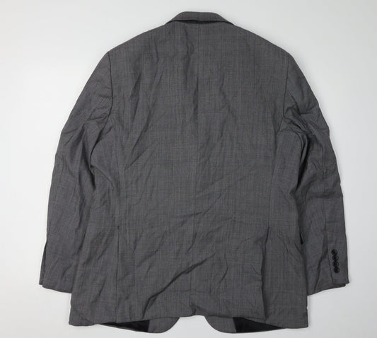 Brook Taverner Grey Men's Blazer, 42R, Notch Lapel, Wool