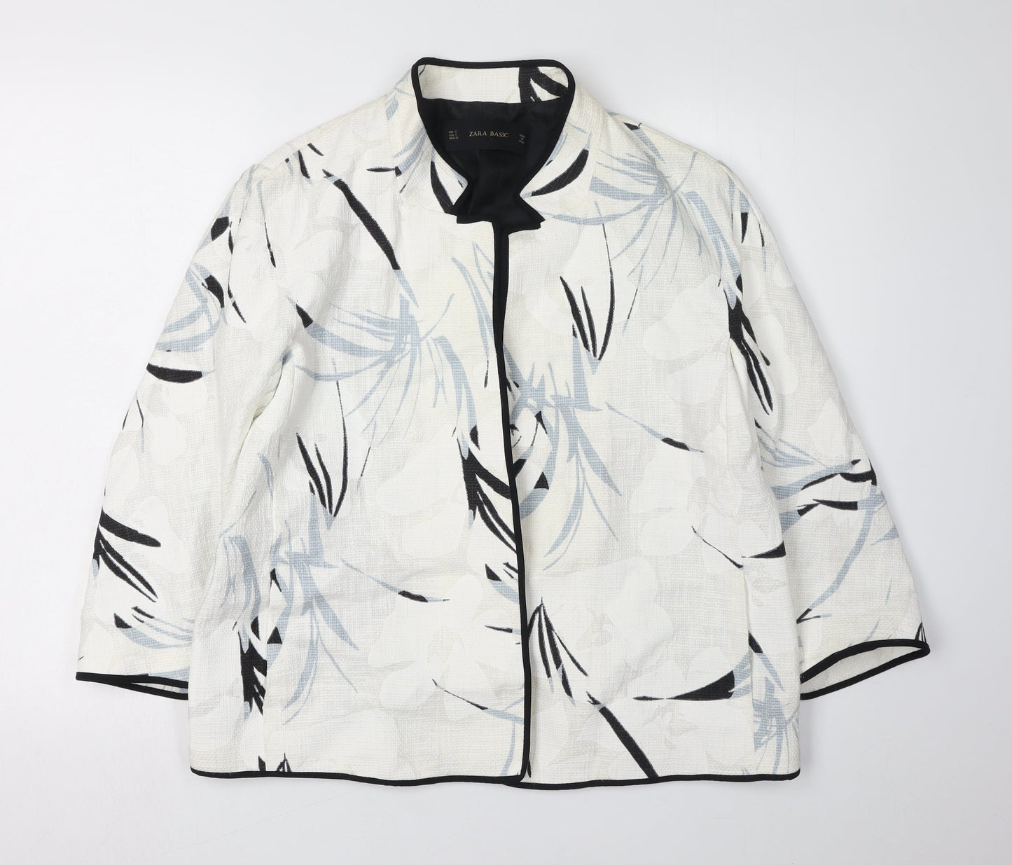 Zara Basic Women's White Floral Blazer Jacket