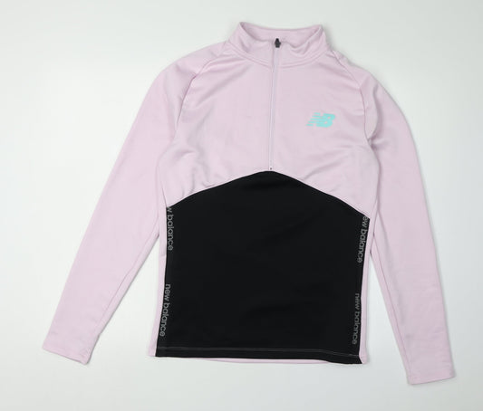 New Balance Women's Pink Sweatshirt, Size S, Lightweight Zip