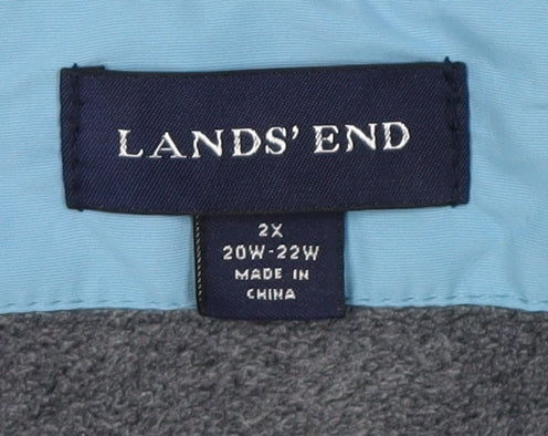 Lands' End Women's Blue Plus Size Parka Coat