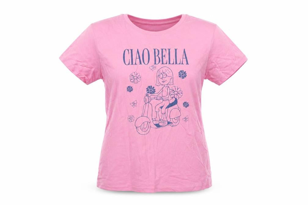 Womens UK Size L Disney Pink 100% Cotton T-Shirt