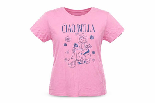 Womens UK Size L Disney Pink 100% Cotton T-Shirt