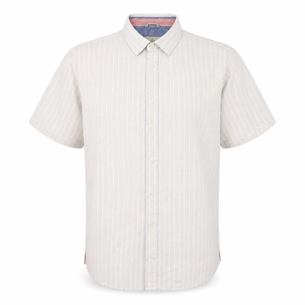 Front view of St George by Duffer Men's XL Multicoloured Striped Shirt