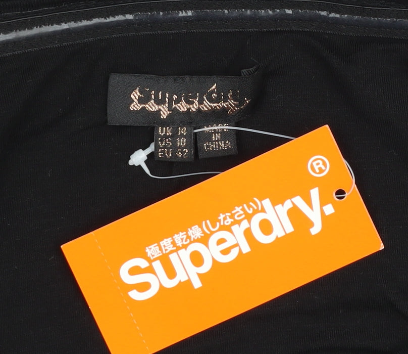 Superdry Women's Black Sequin Strapless Camisole Size 14