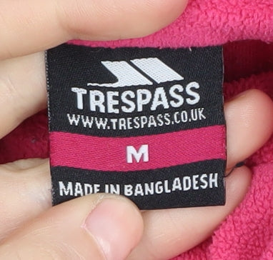 Trespass Women's Pink 1/4 Zip Fleece Sweatshirt Medium