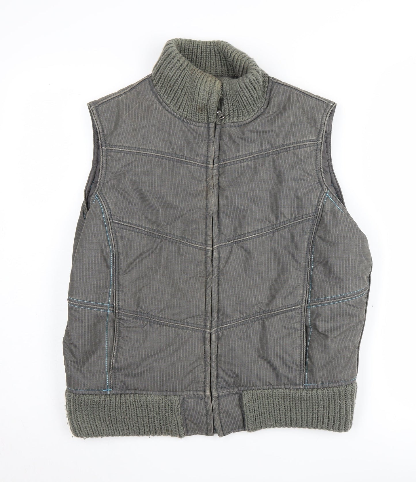 Fat Face Women's Grey Sleeveless Cotton Blend Waistcoat