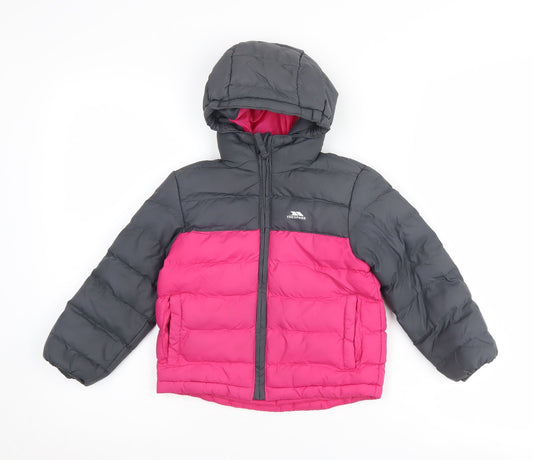 Trespass Unisex Kids Pink & Grey Puffer Jacket 2-3 Years