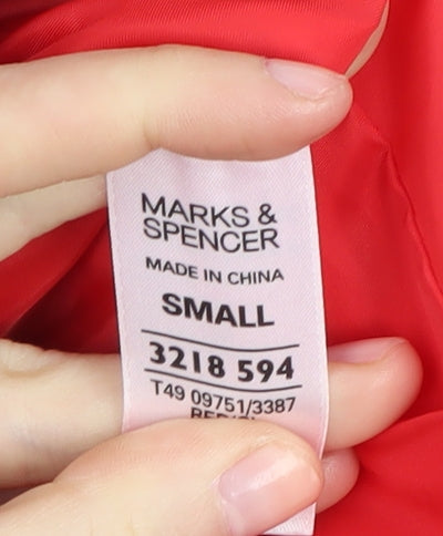 Marks and Spencer Women's Red Puffer Jacket Size S