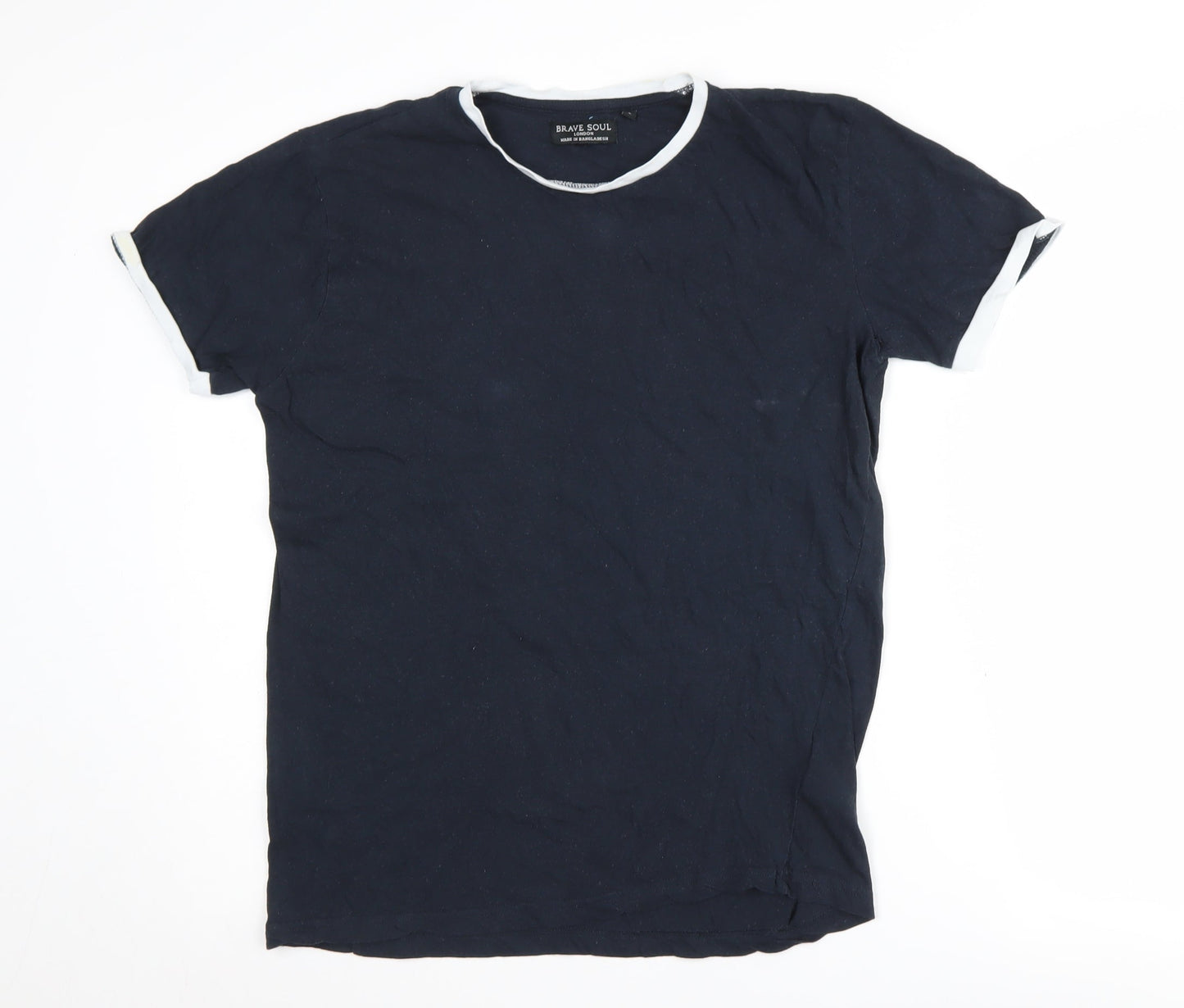 Brave Soul Men's Blue Crew Neck T-Shirt Size S
