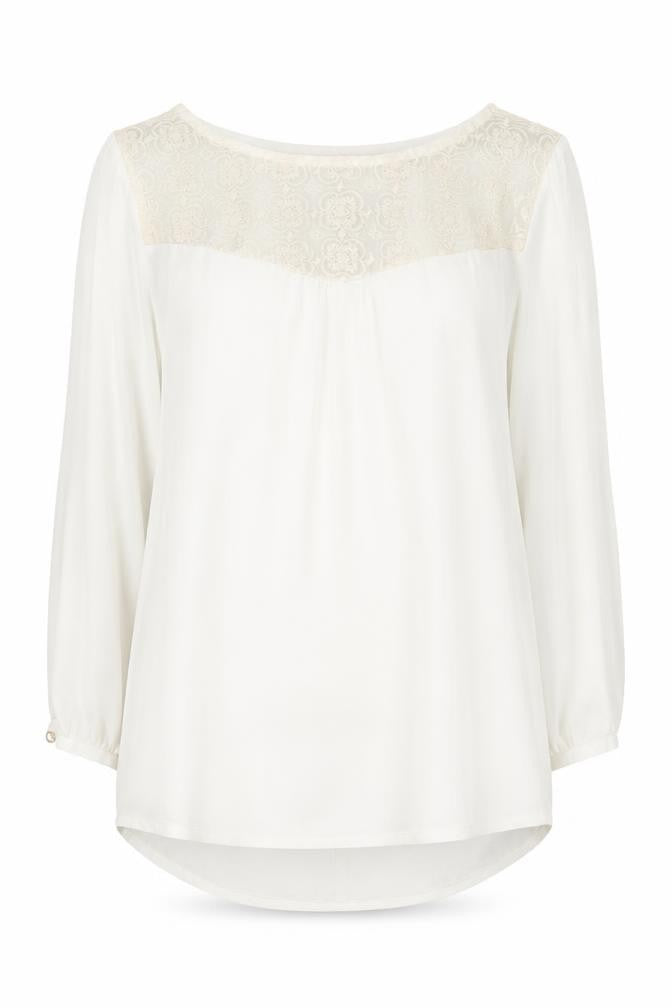 Front view of ESPRIT Women's Ivory Tunic Blouse UK 12