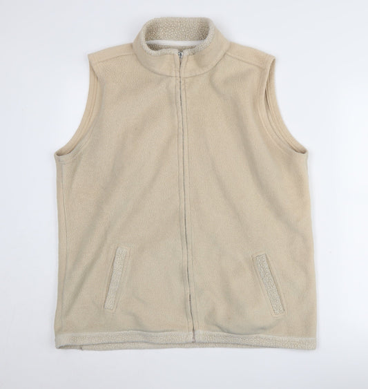 EWM Women's Beige Fleece Waistcoat Size 18 Casual