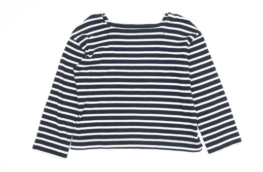 Whistles Women's Black Striped Long Sleeve Top - Size S