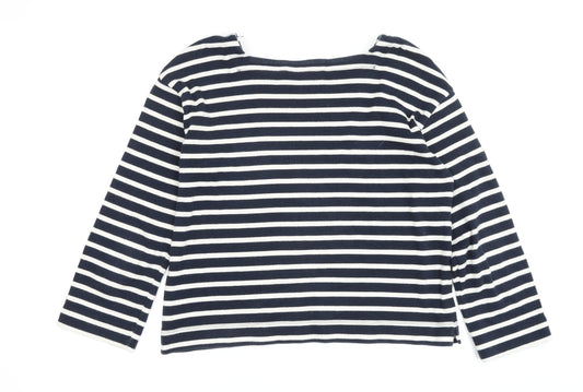 Whistles Women's Black Striped Long Sleeve Top - Size S