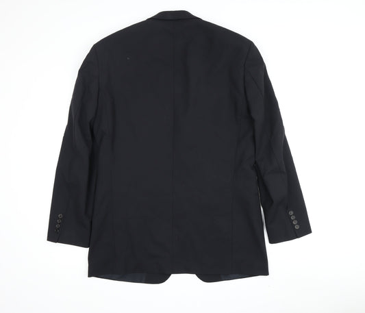 Hugo Boss Men's Black Wool Blazer, 38R Fit, 3-Button