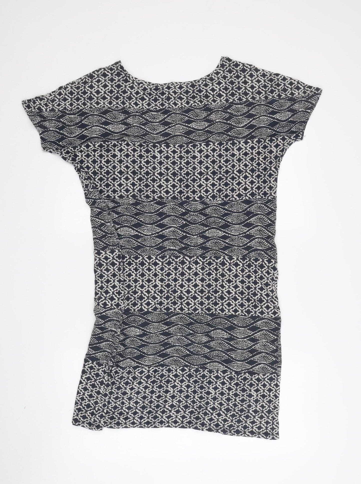 White Stuff Women's Blue Geometric Shift Dress, Size 12