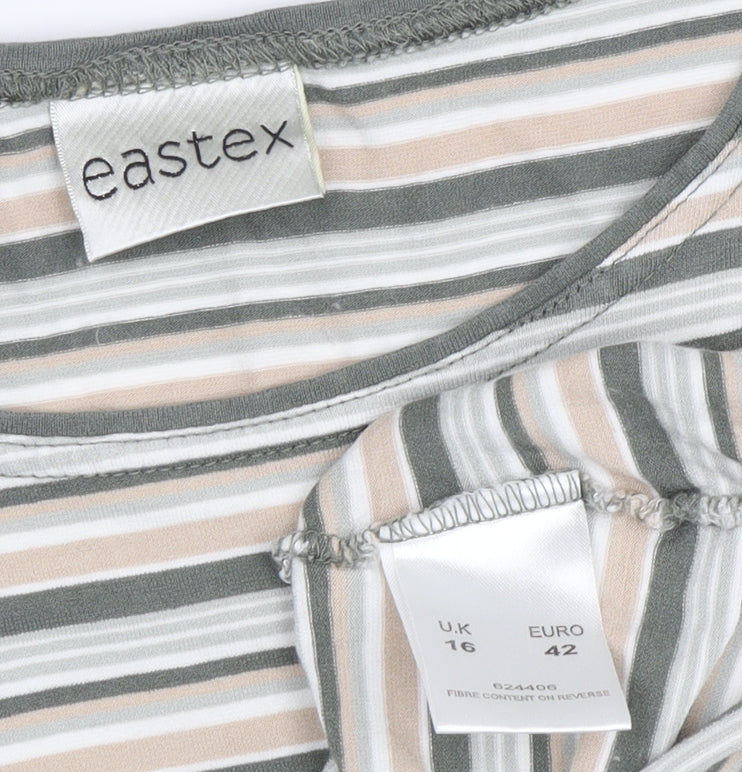 Eastex Women’s Multicoloured Striped T-Shirt Size 16