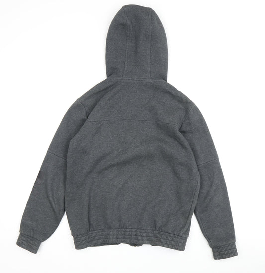 Adidas Boys Grey Full Zip Hoodie, 11-12 Years, Hooded, Excellent